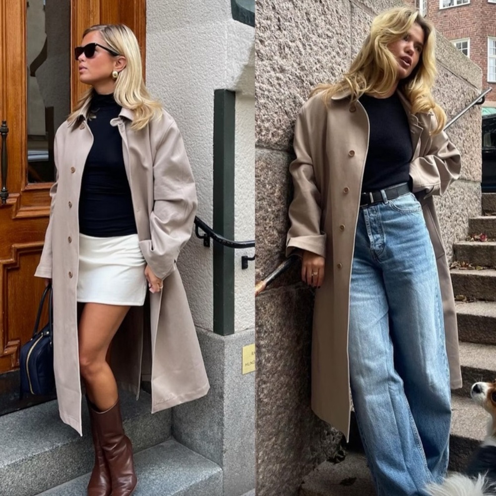 Djerf Avenue Oversized Trench Coat Sand
